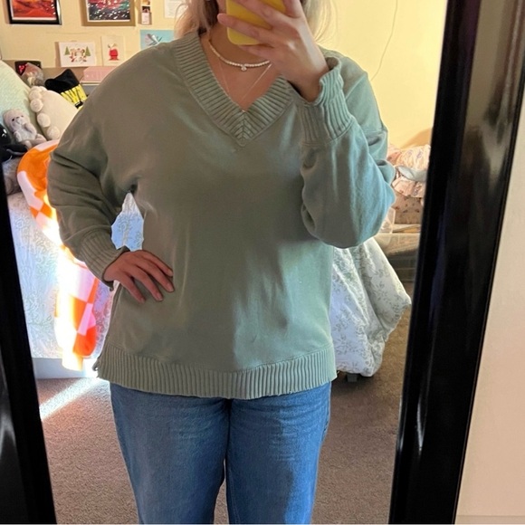 Sage Green Aerie Oversized Sweater - Picture 7 of 9